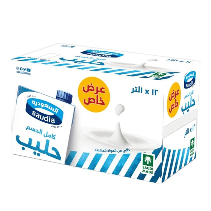 السعودية حليب كامل الدسم 1 لتر — كرتون12