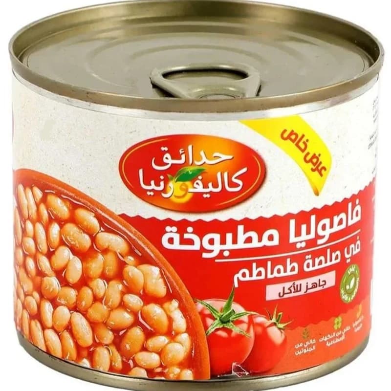 حدائق كالفورنيا فاصوليا مطبوخه في صلصة طماطم 220جم