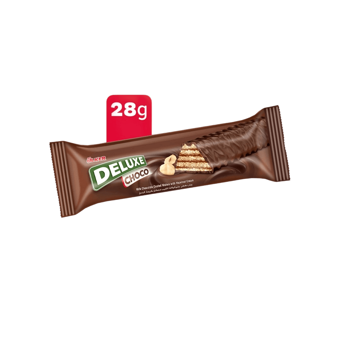 اولكر دوليكس ويفر مغطاة بشوكولاتة الحليب بكريمة البندق 28جم