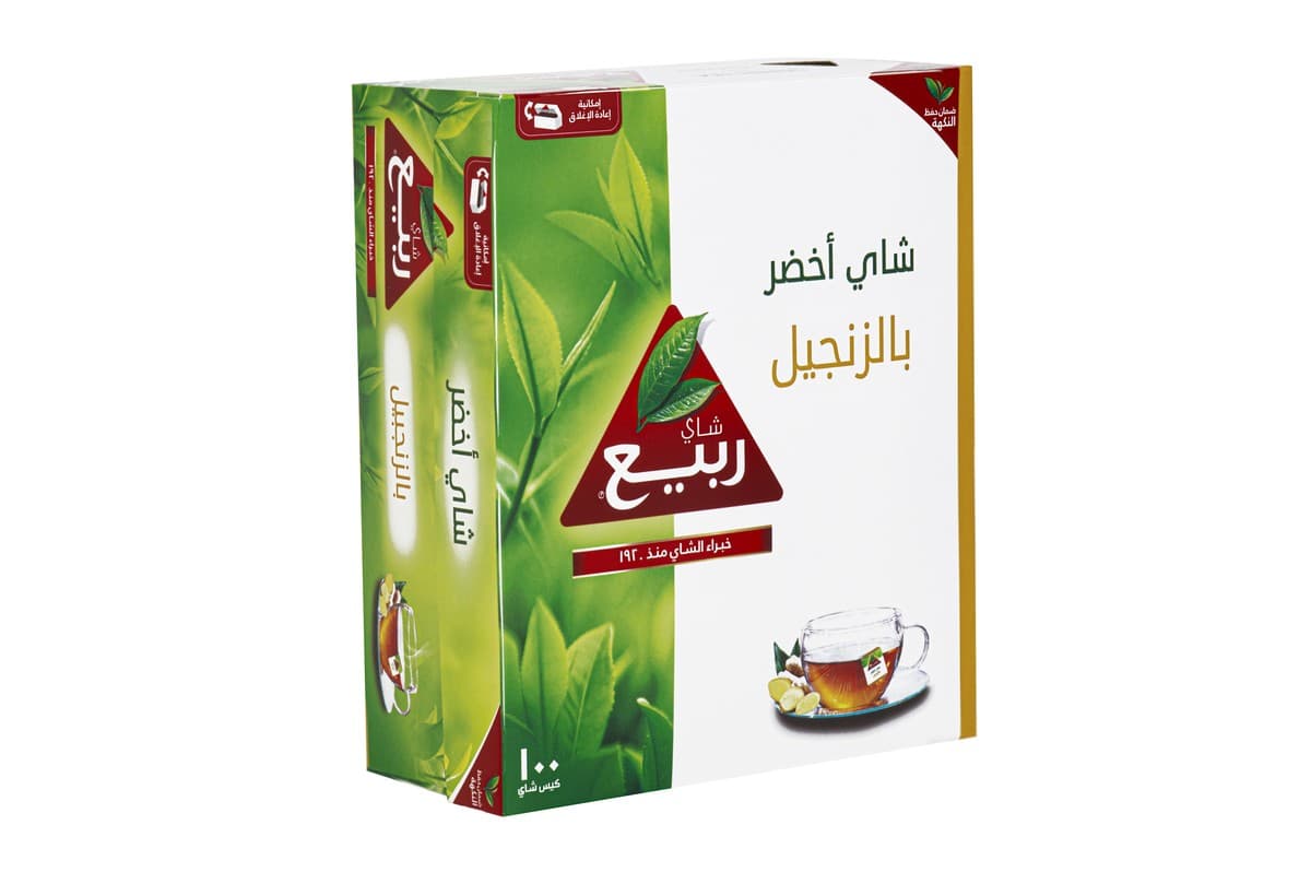 شاي الربيع اخضر بالزنجبيل (100)كيس