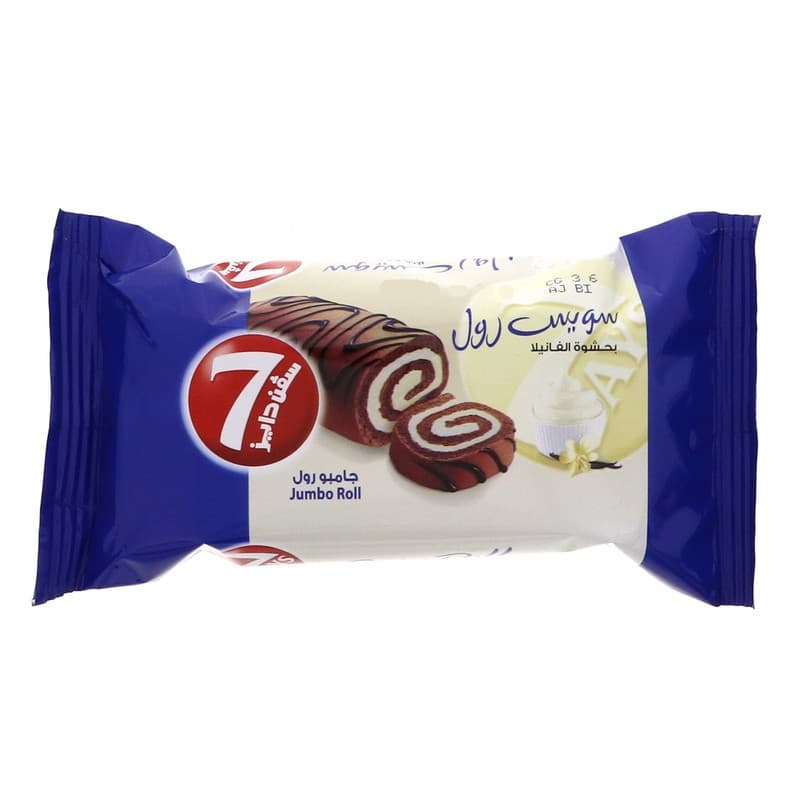 سفن دايز جامبو سويس رول الفانيلا 55جم