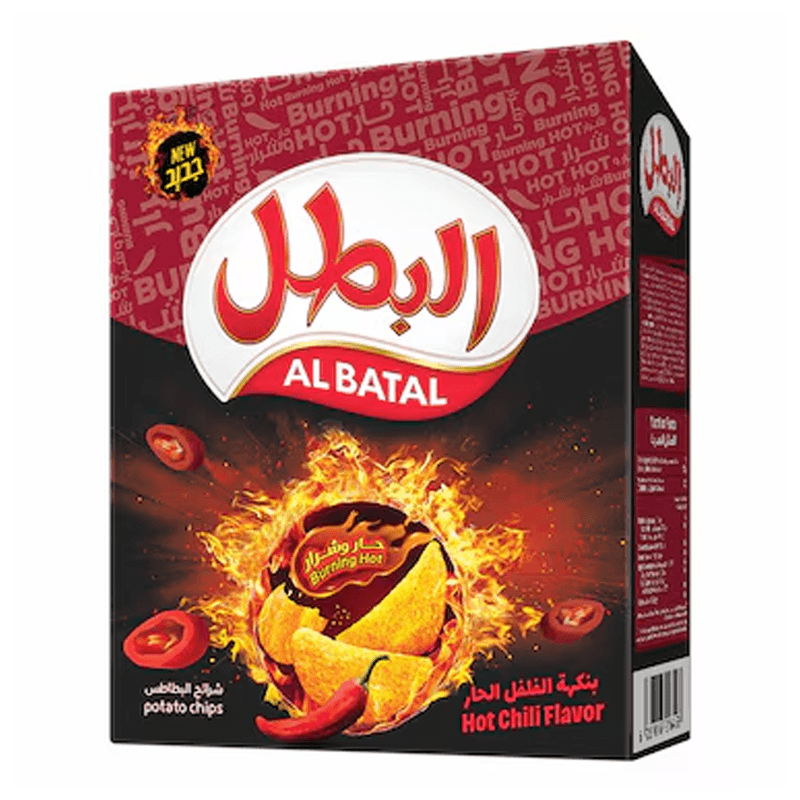 البطل بطاطس بنكهة الفلفل الحار حار وشرار (12حبة) 23جم