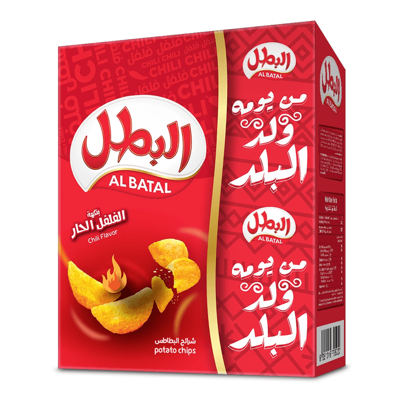 البطل بطاطس بنكهة الفلفل الحار (12حبة) 23جم