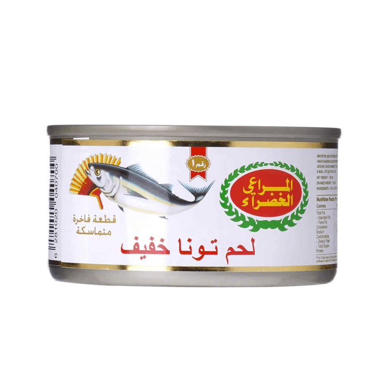 المراعي الخضراء لحم تونا خفيف قطعة فاخرة متماسكة 185جم