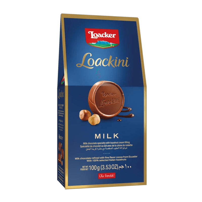 لواكر شوكولاتة الحليب المختصة مع حشوة كريمة البندق 100جم