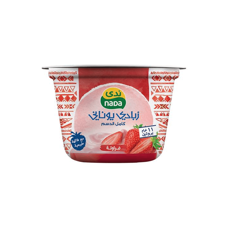 ندى زبادي يوناني كامل الدسم فراولة 160جم