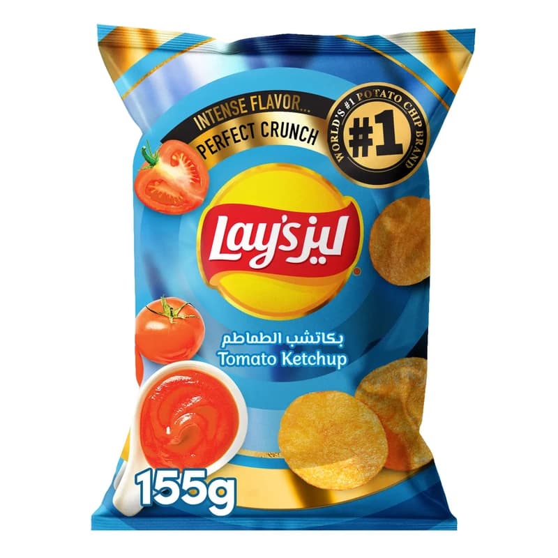 ليز رقائق البطاطس بالكاتشب 155-165 جم