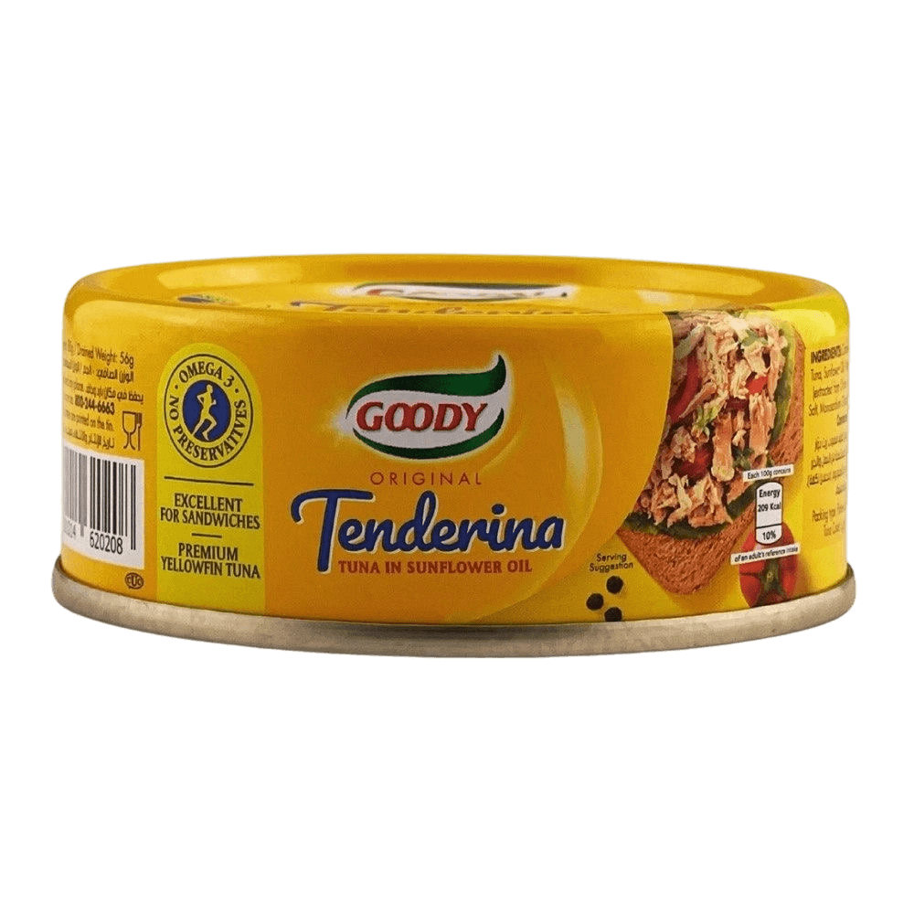 قودي تندرينا تونة بزيت دوار الشمس 80جم