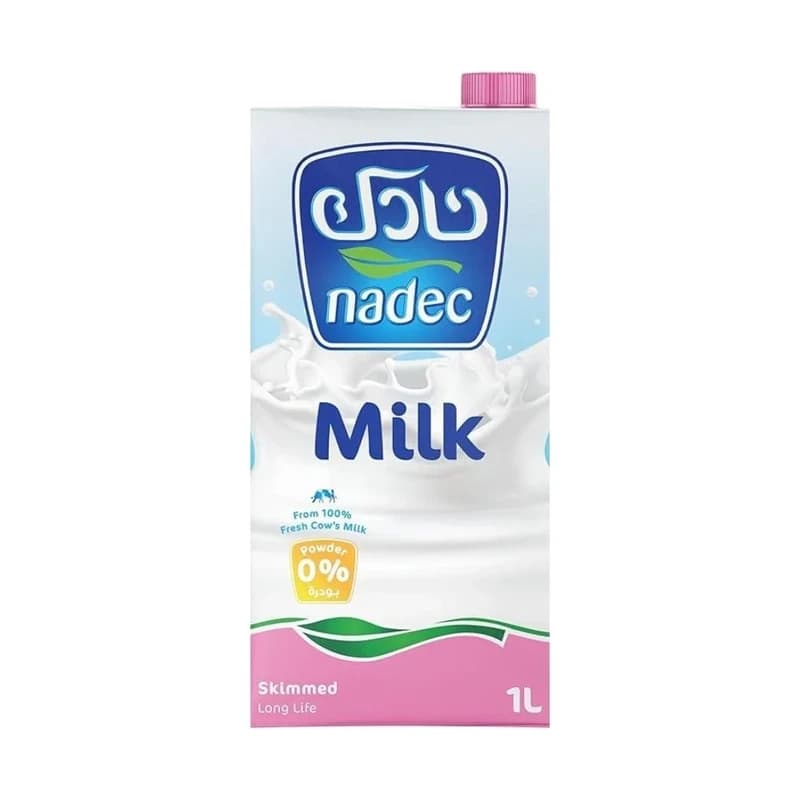 نادك حليب طويل الاجل خالي الدسم 1لتر