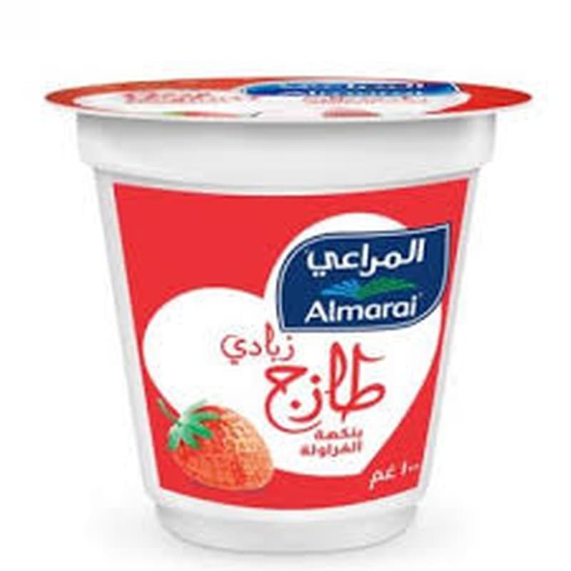 المراعي زبادي كامل الدسم بنكهة الفراولة 100جم