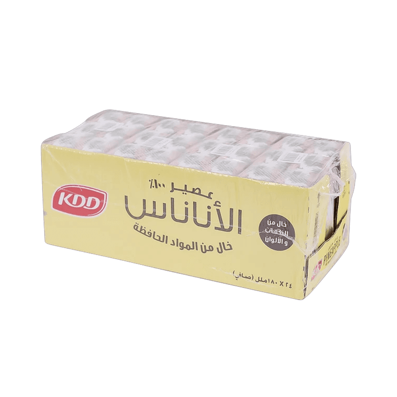 عصير كي دي دي مصاص اناناس 180مل كرتون *24