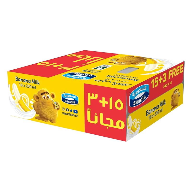 السعودية حليب بالموز 200مل كرتون *18