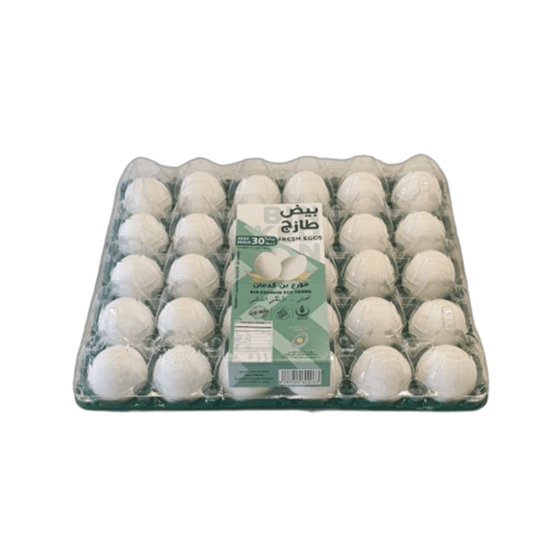 بيض طازج مزارع بن كدمان بيض مغلف طبق*30 حبة