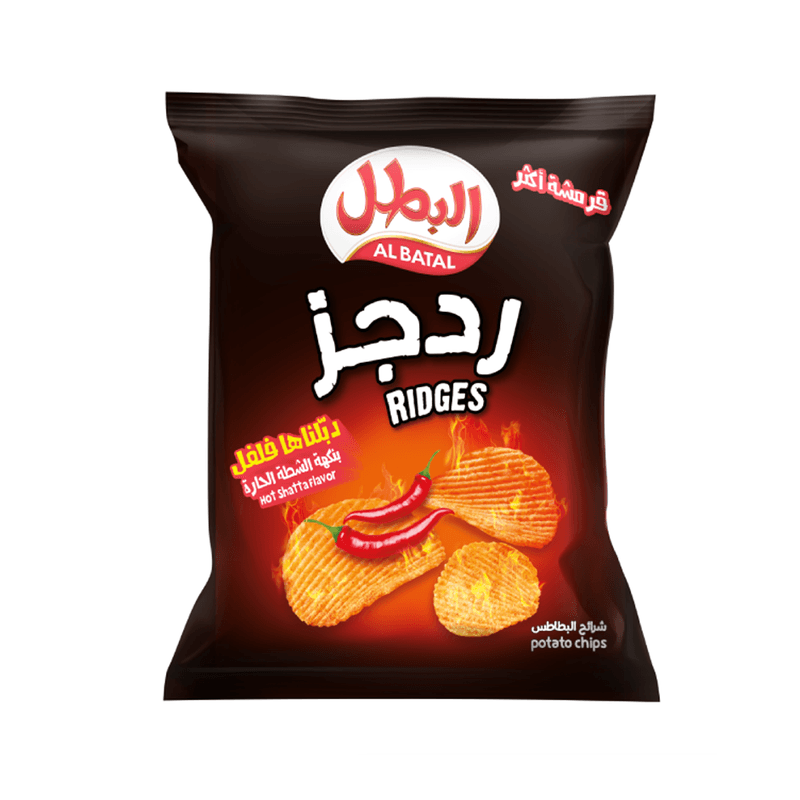 البطل بطاطس ردجز شطة حاره 23جم