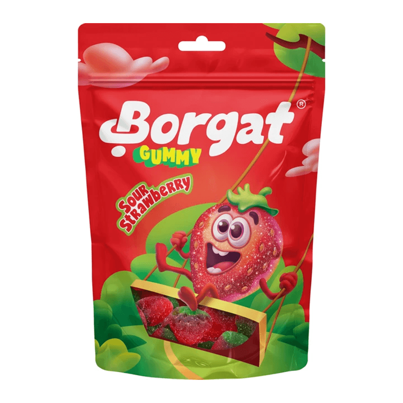 بورقات حلاوة جلي ساور ستروبري 80 جم