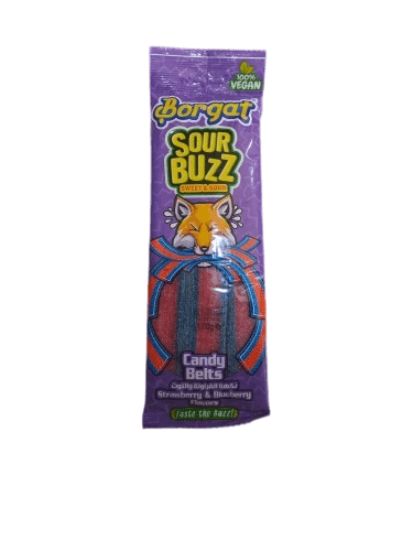 بورقات حلوى حامضة حزام التوت الازرق والفراولة 170 جم