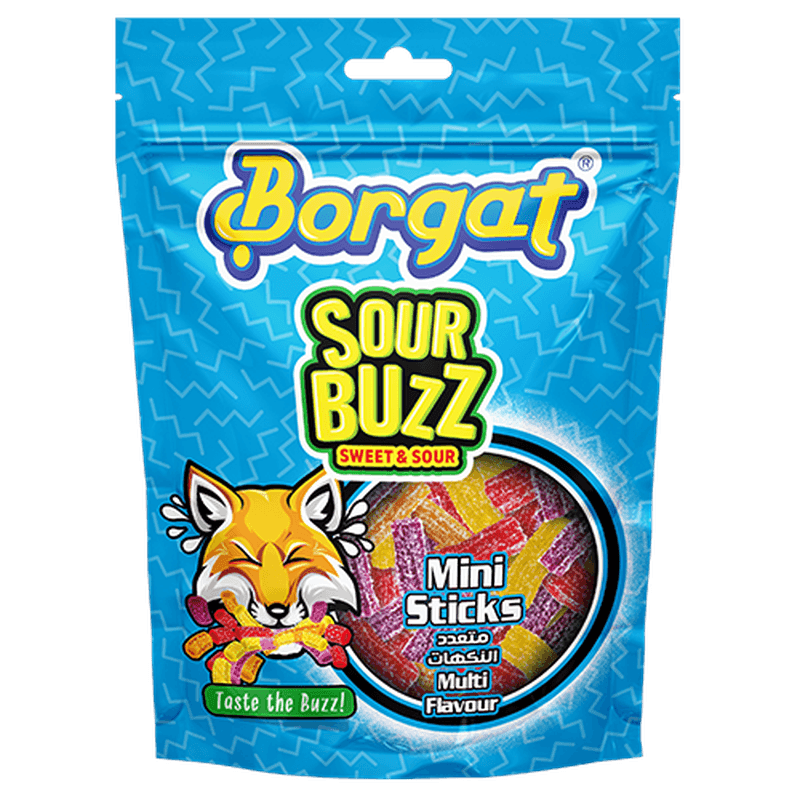 بورقات حلوى حامضة ستيكس بنكهات متعددة 170جم