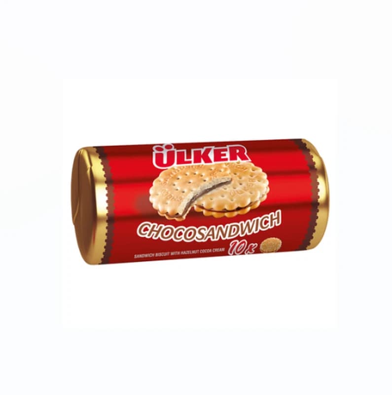 بسكويت اولكر شوكو ساندويتش محشو بالشوكلاتة والبندق 235جم