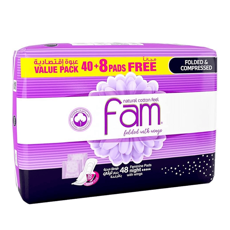 فام فوط نسائية حجم كبير كلاسيك بالاجنحة ليلي 48 فوطة
