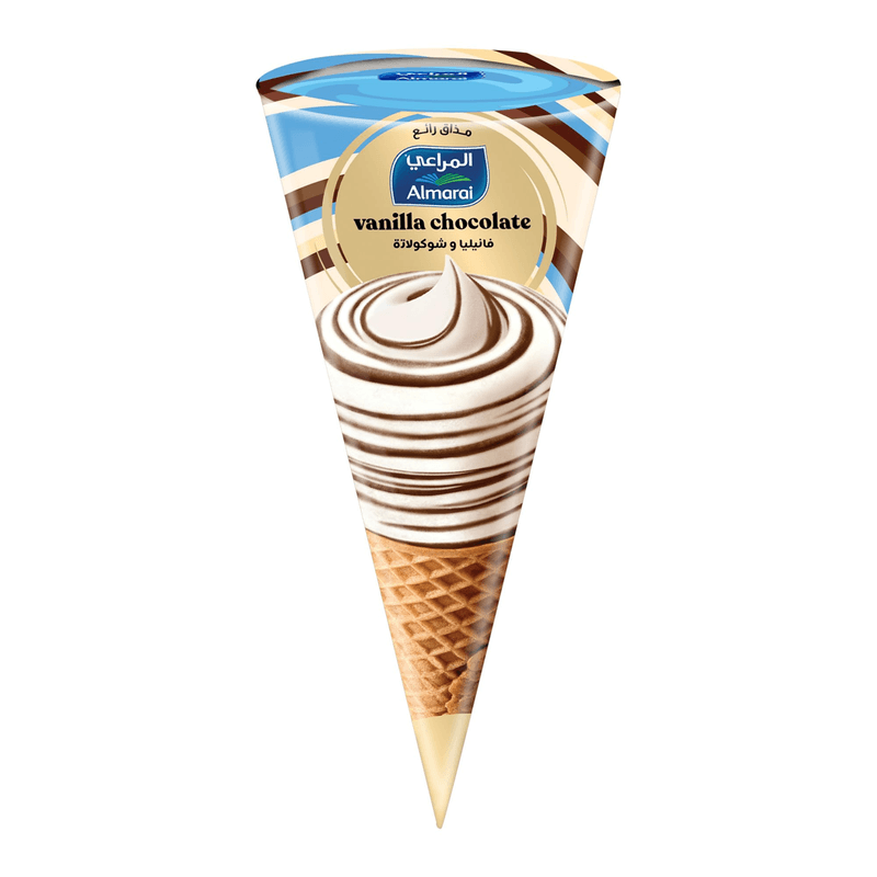 المراعي ايسكريم كون فانيليا وشوكولاتة 120 مل