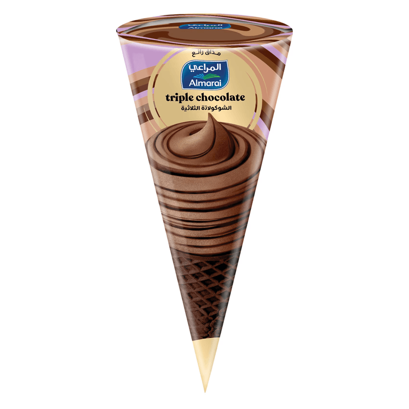 المراعي ايسكريم كون الشوكولاتة الثلاثية 120 مل