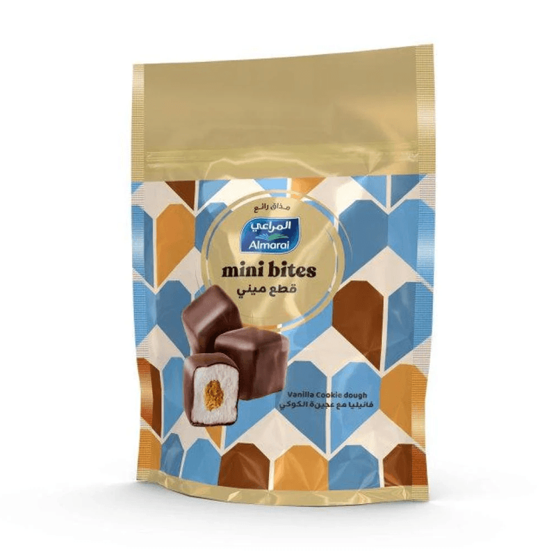 المراعي ايسكريم قطع ميني فانيليا مع عجينة الكوكي 128 مل