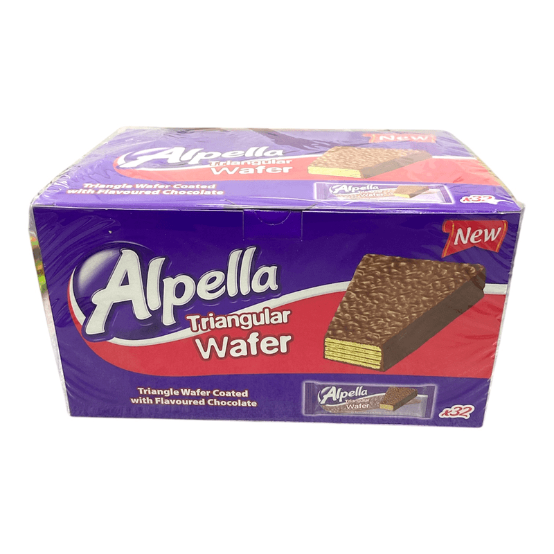 البيلا/بسكويت ويفر مثلث مغطي بنكهة الشوكولاتة 18جم *32