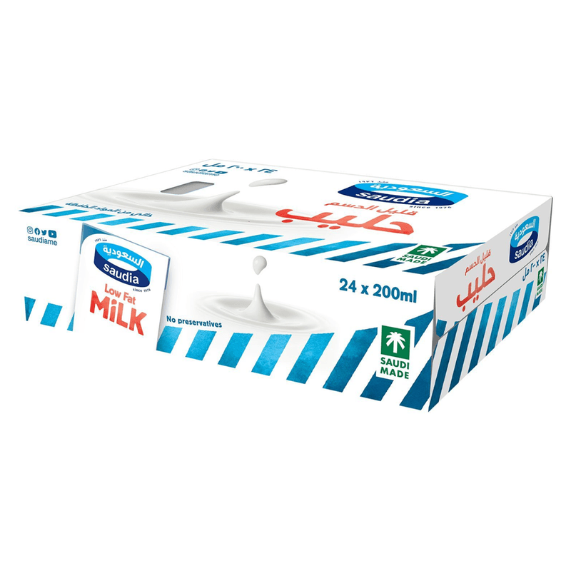 السعودية حليب قليل الدسم  200مل *24