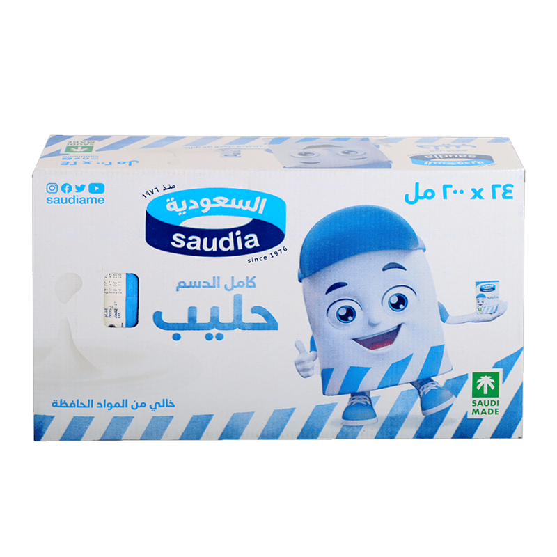 السعودية حليب كامل الدسم 200مل*24