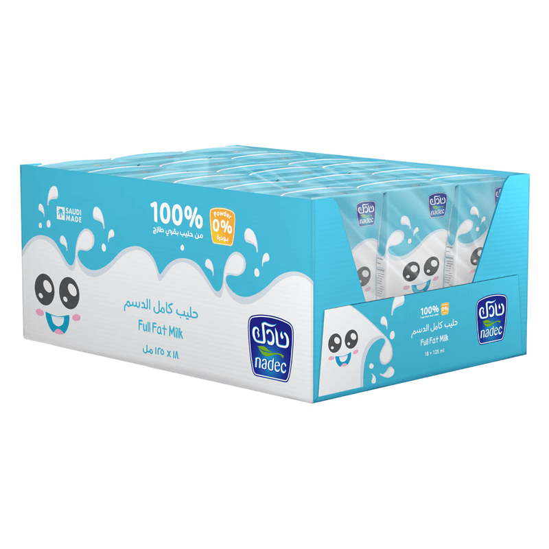 نادك حليب طويل الاجل كامل الدسم 125مل*18