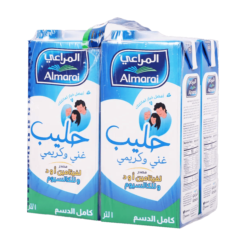 المراعي حليب كامل الدسم 4*1 لتر
