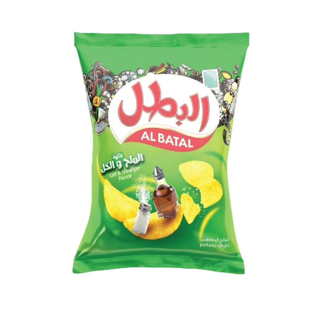 البطل رقائق بطاطس بالخل والملح 110 جم
